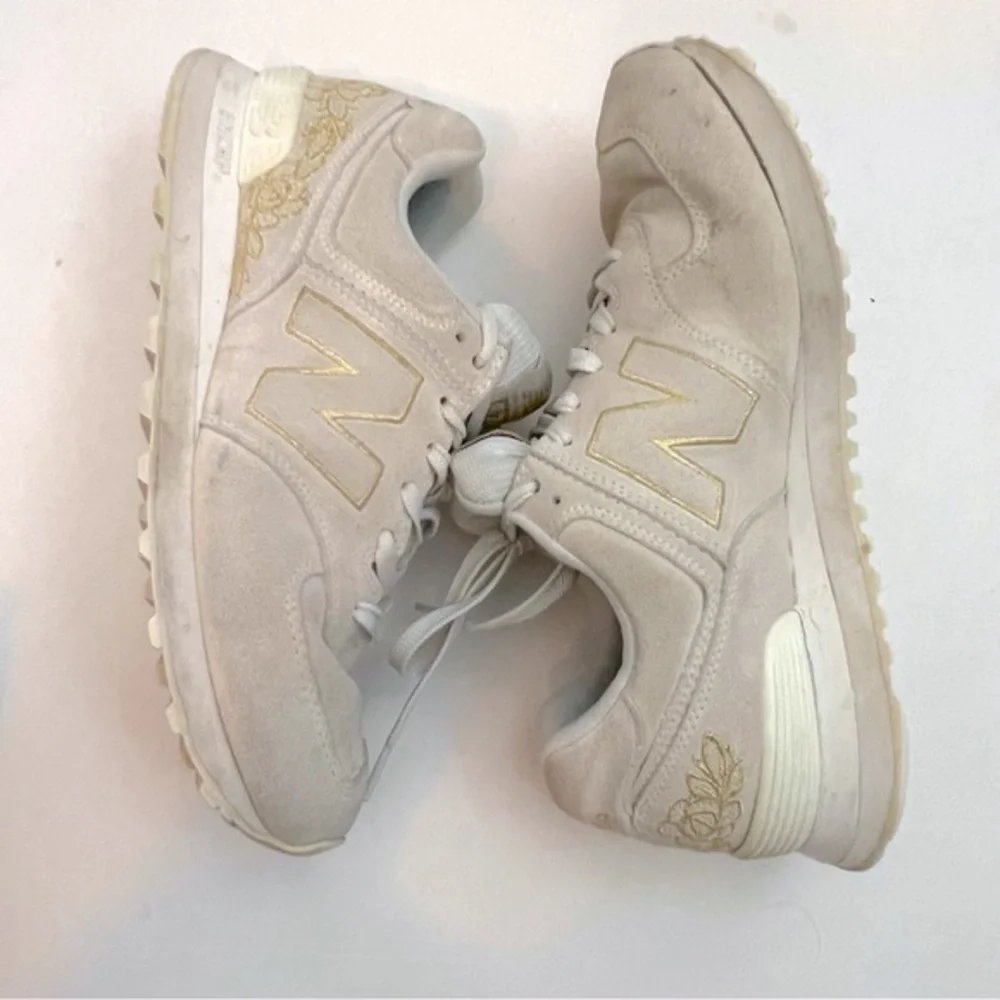 New Balance Sneaker 574 Beige Ivory Shattered Pearl Sneakers - Picture 2 of 8